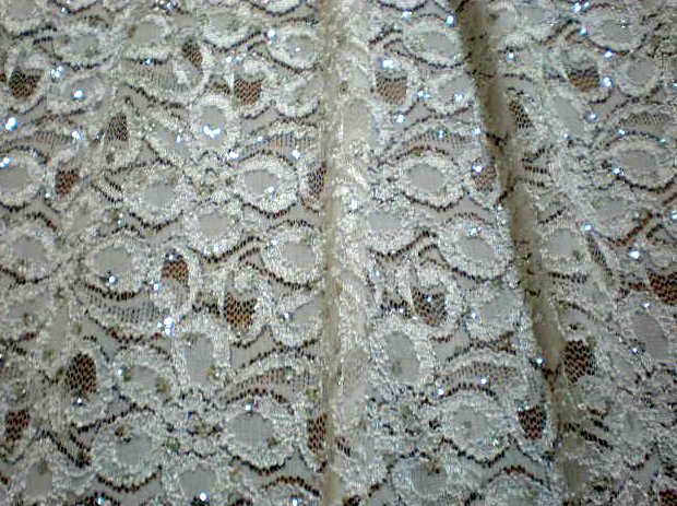 10.White Glitter Lace