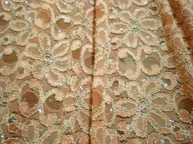 11.Lt.Coral Glitter Lace