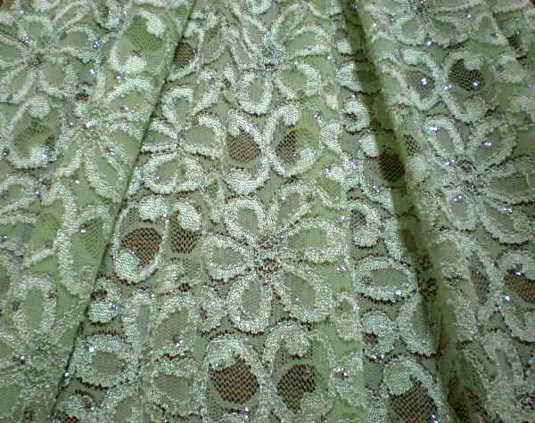 12.Mint Glitter Lace