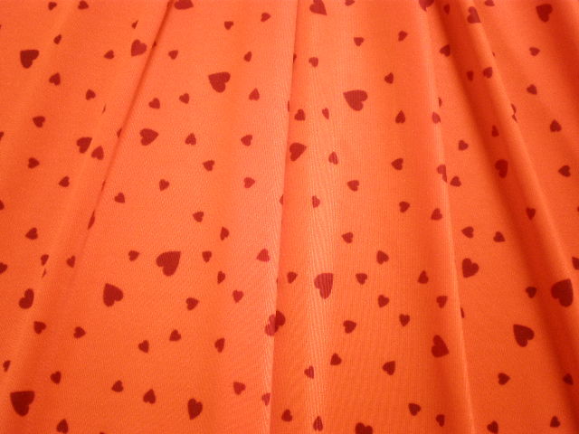 12.Orange-Red Candy Heart Special Printed Spandex