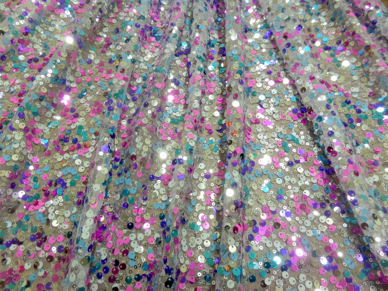 8.White Multi Clear Holo Sequins