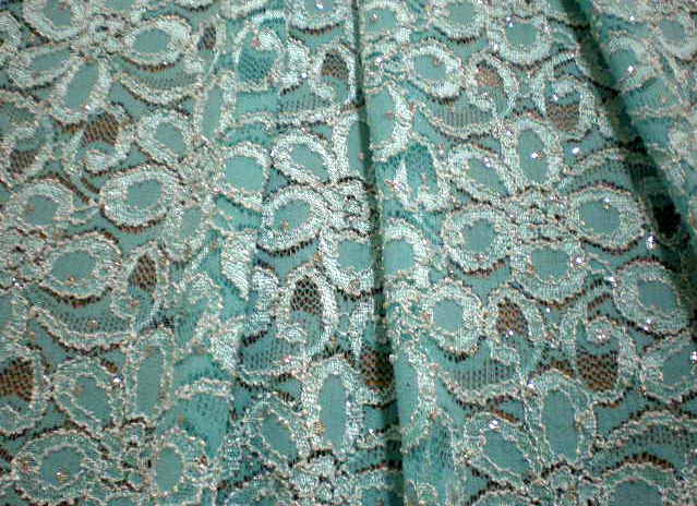 6.Aqua Glitter Lace