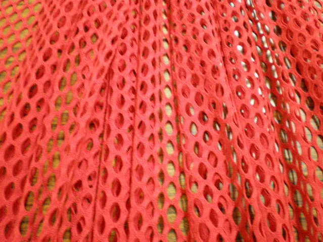 9.Diamond Hole Plain Mesh Red