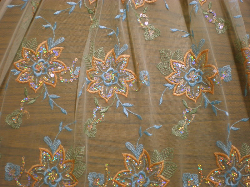 1.Embroidery Lace with Sequins
